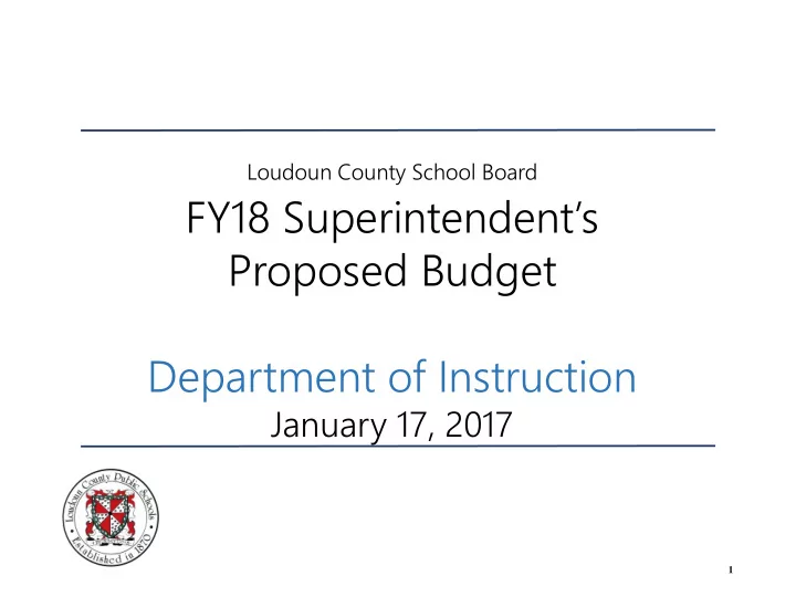 proposed budget