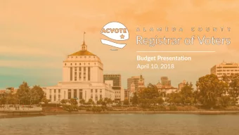 Budget Presentation  April 10, 2018  APRIL 10, 2018  About Us  Mission Statement:  Seek better