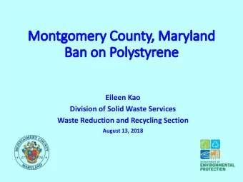 Division of Solid Waste Services  Waste Reduction and Recycling Section  August 13, 2018