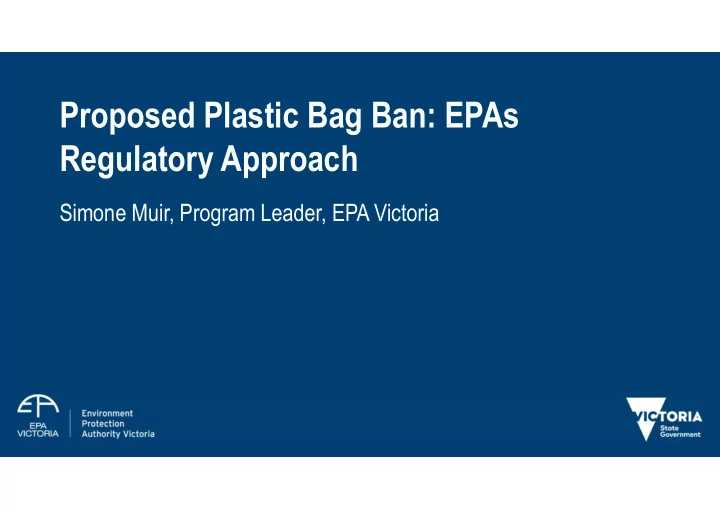 proposed plastic bag ban epas regulatory approach