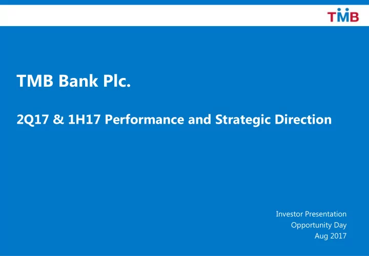 2q17 1h17 performance and strategic direction investor
