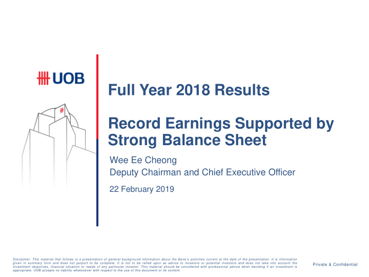 full year 2018 results record earnings supported by