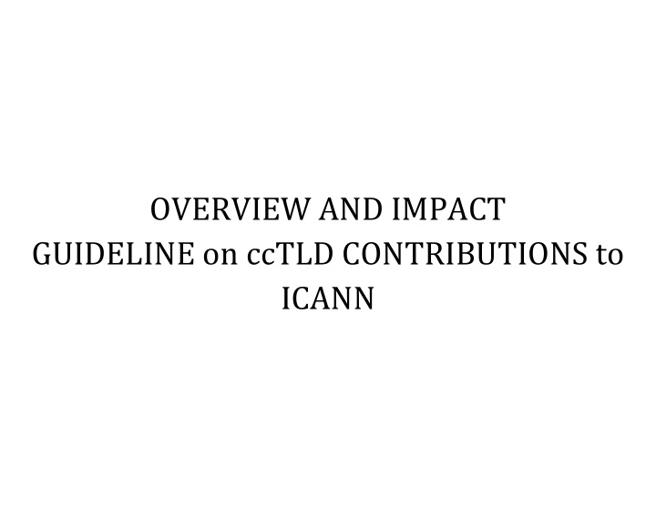 overview and impact guideline on cctld contributions to