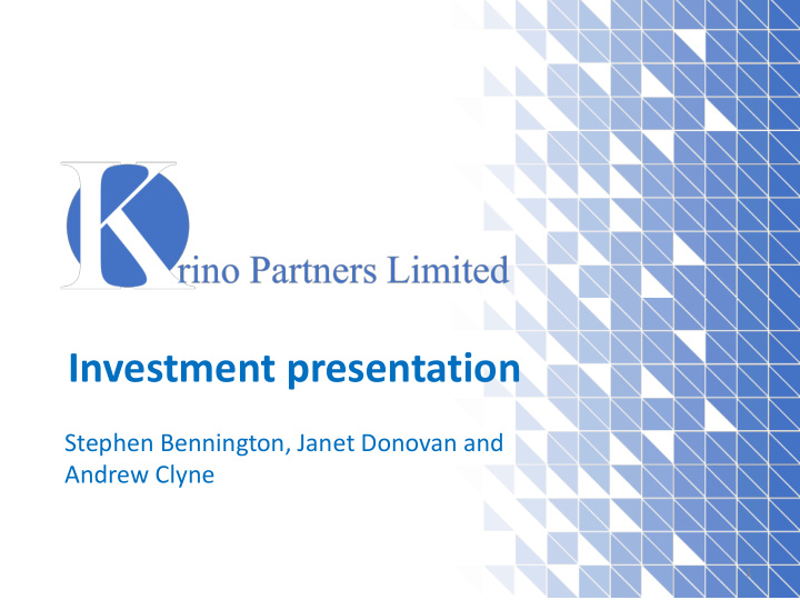 investment presentation