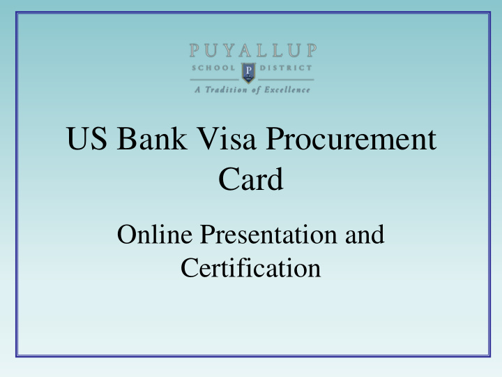 us bank visa procurement