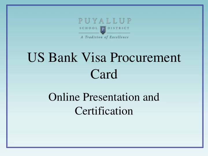 us bank visa procurement