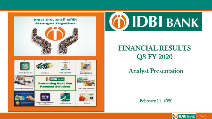 fi financial ncial res esults lts q3 q3 fy fy 20 2020 20