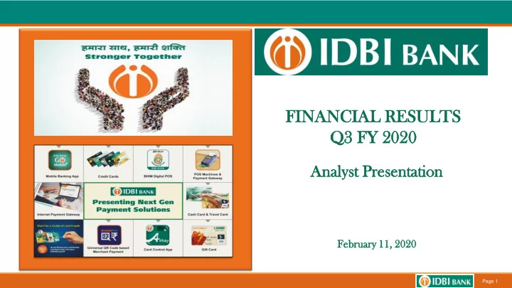 fi financial ncial res esults lts q3 q3 fy fy 20 2020 20