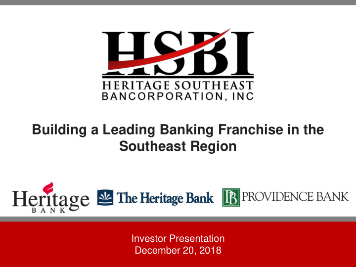 building a leading banking franchise in the southeast