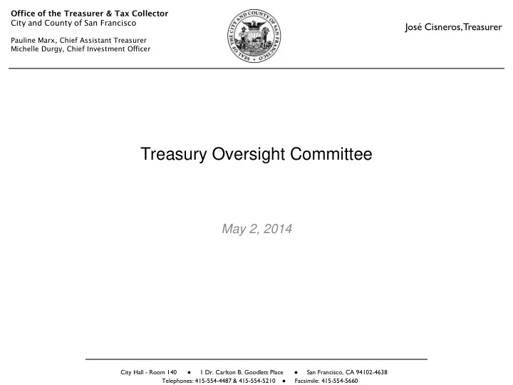 treasury oversight committee
