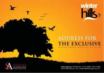 ADDRESS FOR  THE EXCLUSIVE  N A T U R E  N E V E R  G O E S  O U T  O F  S T Y L E  : 9810005395 |