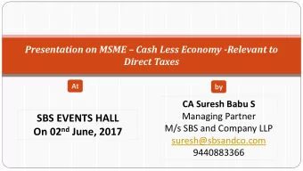 On 02 nd June, 2017  suresh@sbsandco.com  9440883366 RATES OF INCOME TAX  Individual  Resident