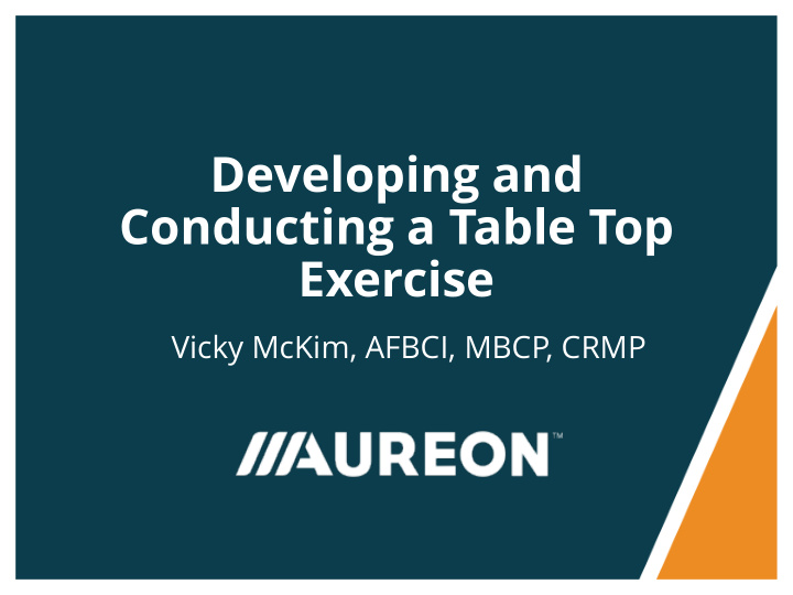 conducting a table top