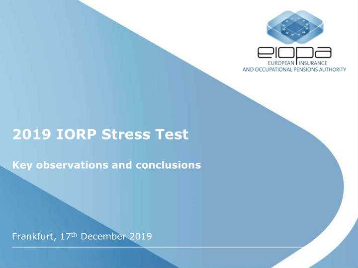 2019 iorp stress test