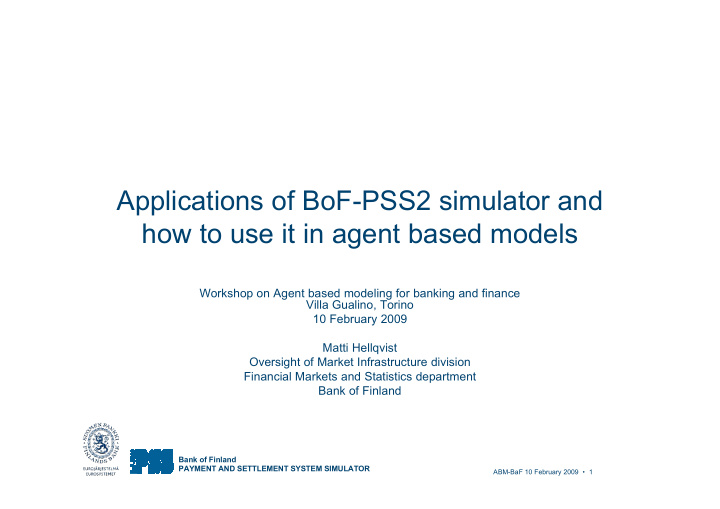 applications of bof pss2 simulator and how to use it in