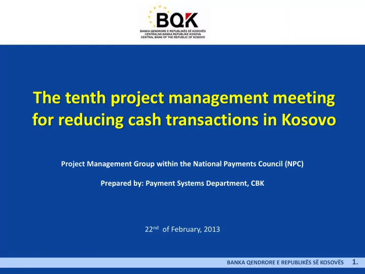 for reducing cash transactions in kosovo