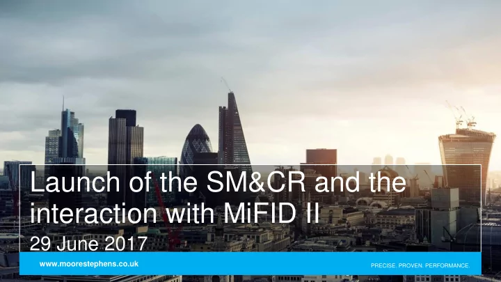 launch of the sm cr and the