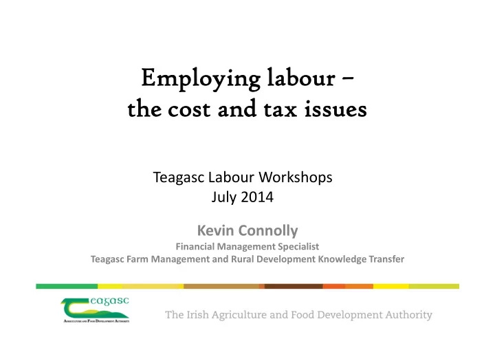 employi ying ng labour ur the cost and tax issues es