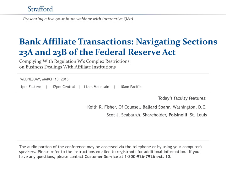 bank affiliate transactions navigating sections 23a and