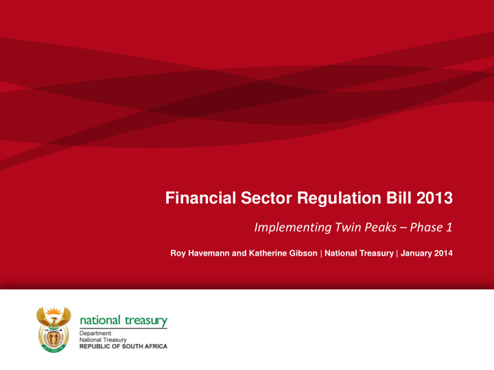 financial sector regulation bill 2013