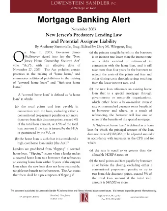 O  n May 1, 2003, Governor James  (a) the primary tangible benefit to the borrower  McGreevey