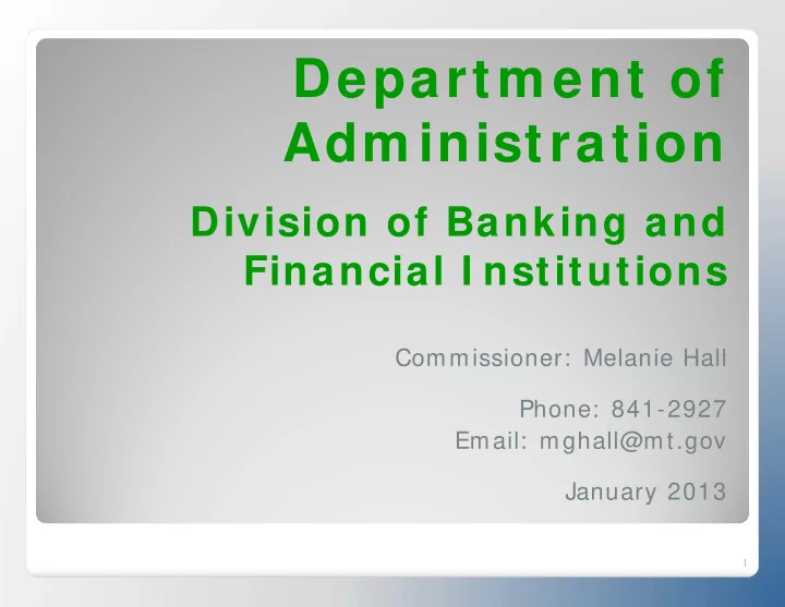 departm ent of adm inistration