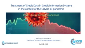 Treatment o  of Credit D  Data in Credit Information S  Systems  in t  the c  context of the C
