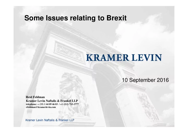 some issues relating to brexit