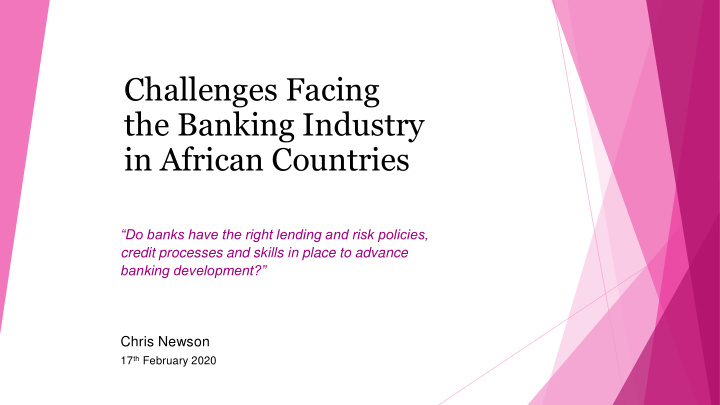 challenges facing the banking industry in african