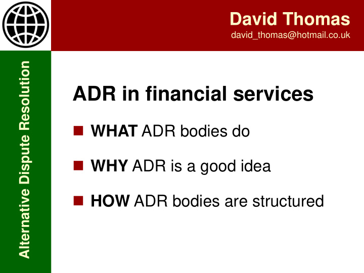adr in financial services