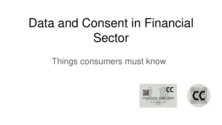 data and consent in financial