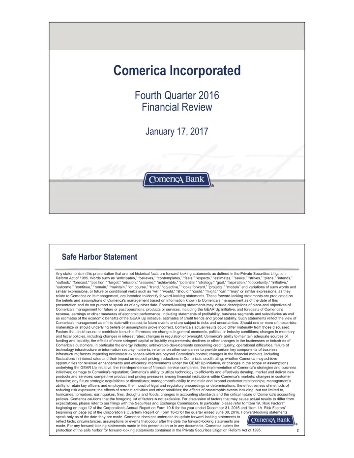comerica incorporated