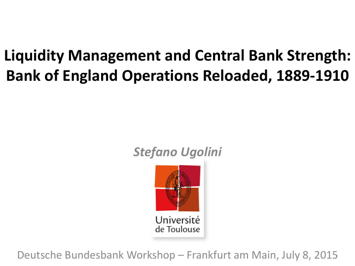 liquidity management and central bank strength bank of