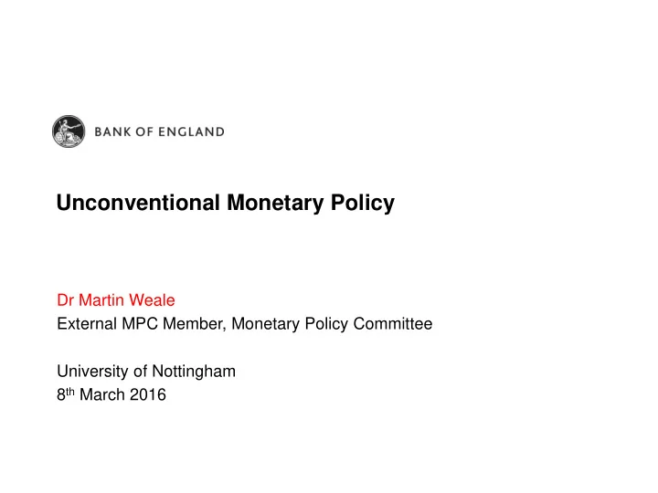 unconventional monetary policy