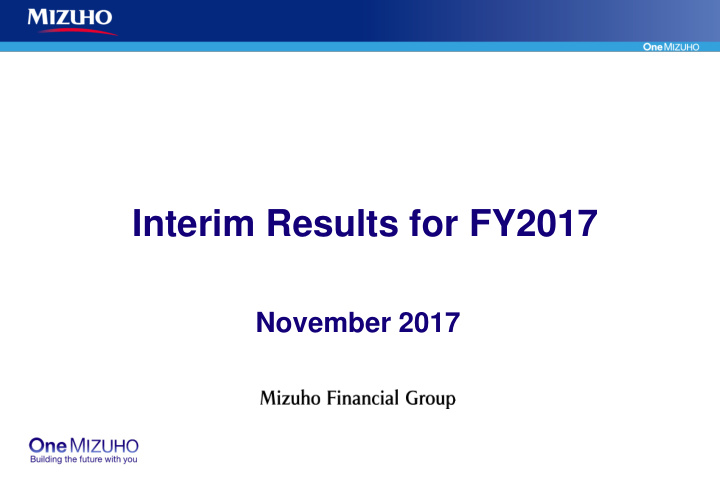 interim results for fy2017