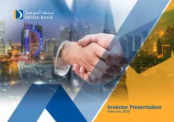 Investor Presentation  February 2020  Disclaimer by Doha Bank  Our discussion may include