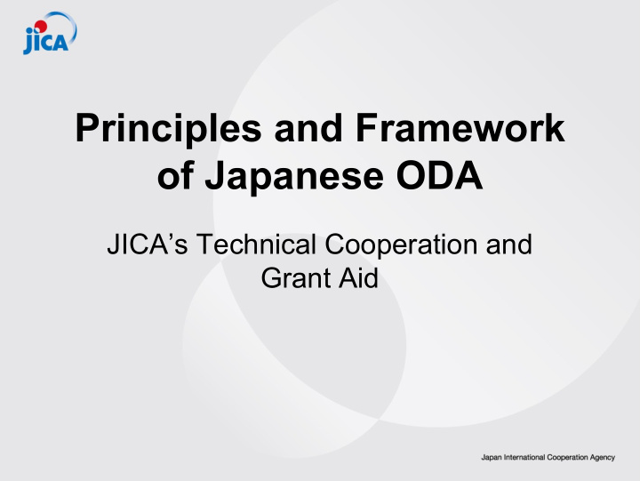 principles and framework of japanese oda