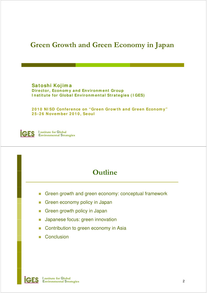 green growth and green economy in japan