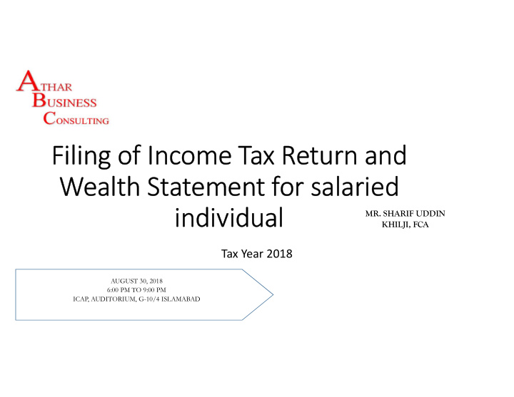 filing of income tax return and wealth statement for