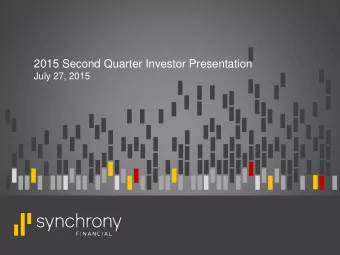 2015 Second Quarter Investor Presentation  July 27, 2015  Disclaimers  Cautionary Statement