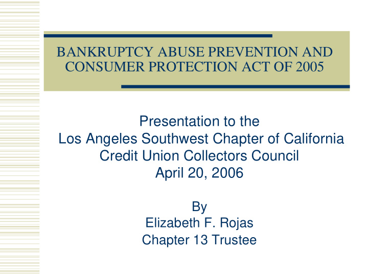 bankruptcy abuse prevention and consumer protection act