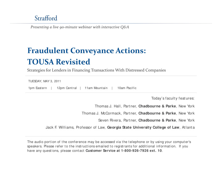fraudulent conveyance actions y tousa revisited