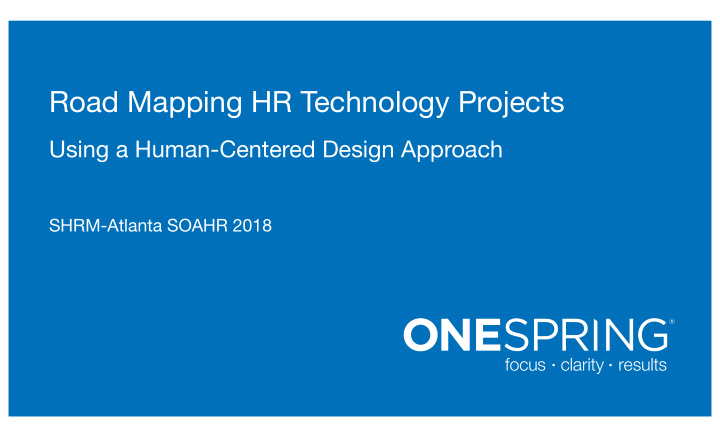 road mapping hr technology projects