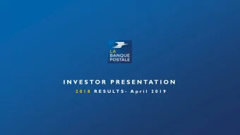 I N V E S T O R  P R E S E N TAT I O N  2 0 1 8  R E S U L T S -  A p r i l  2 0 1 9  DISCLAIMER