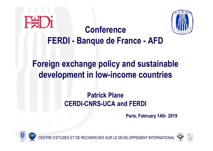 conference ferdi banque de france afd foreign exchange