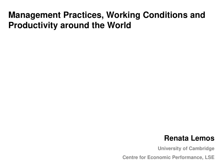 management practices working conditions and productivity