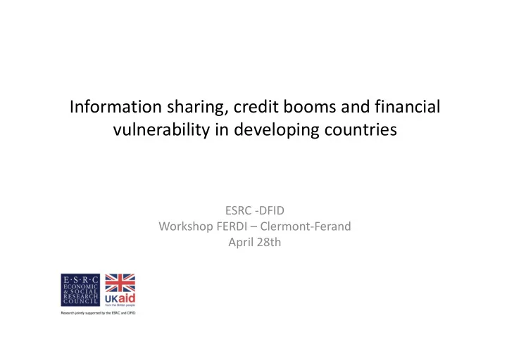 information sharing credit booms and financial