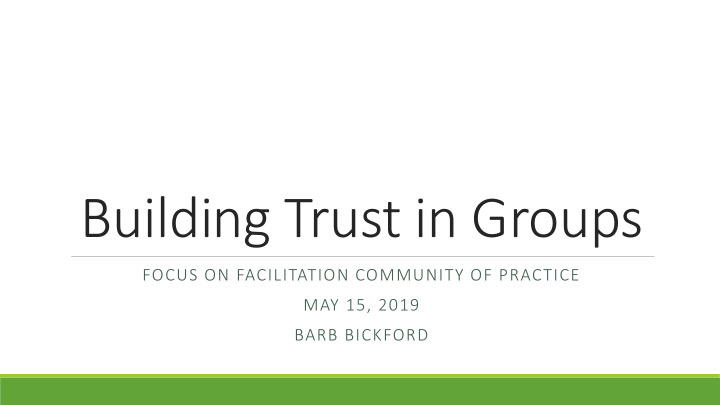 building trust in groups