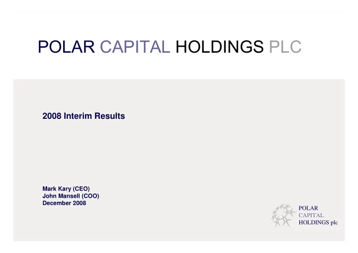 polar capital holdings plc