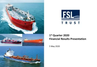 1 st Quarter 2020  Financial Results Presentation  5 May 2020  Disclaimer  This communication may